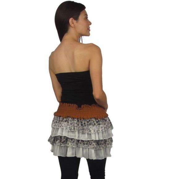 Layered Floral Mini Skirt - Picture 3 of 4